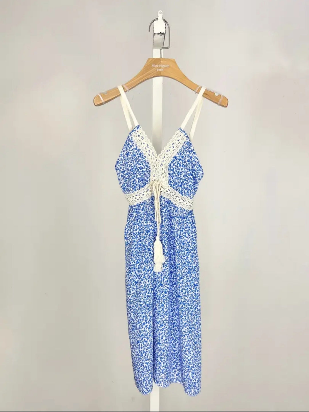 Robe fleurie bohème fille - Couleur magenta et bleue - 4 à 14 ans