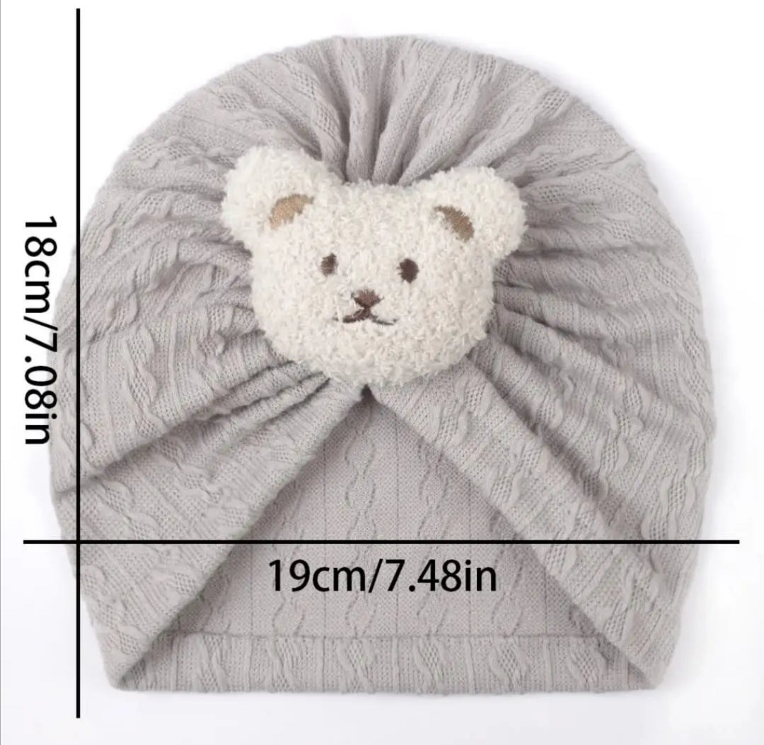 Turban en coton avec ourson pour bébé