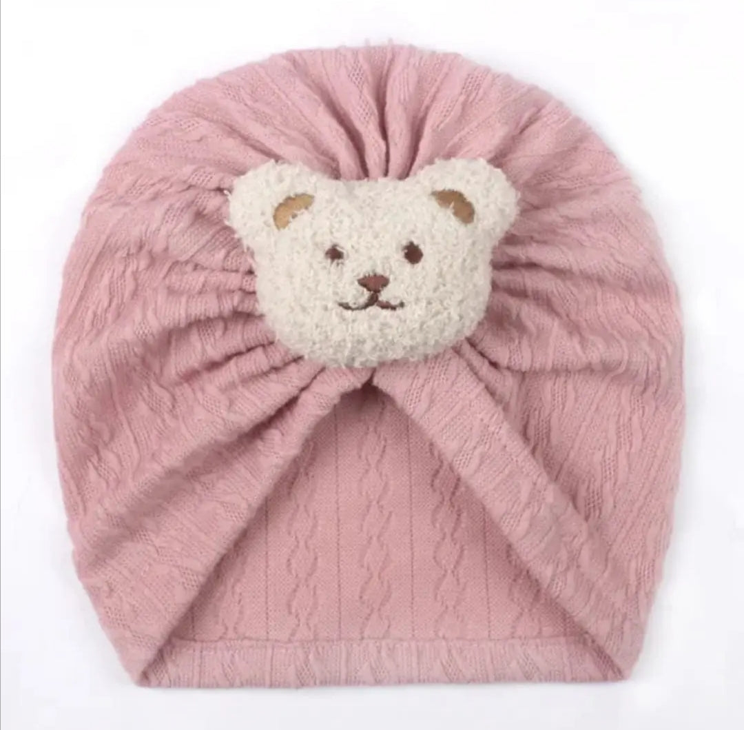 Turban en coton avec ourson pour bébé