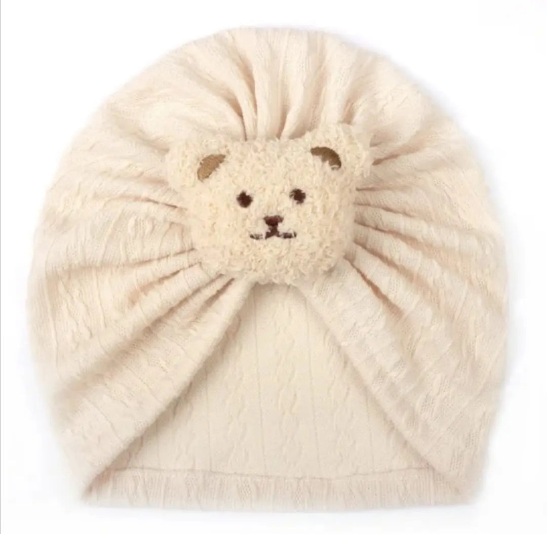 Turban en coton avec ourson pour bébé