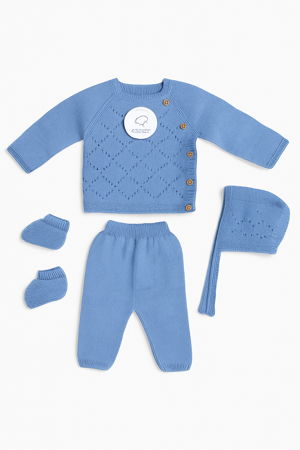 Coffret bébé tricot 4 pièces - 1/3 mois - 100% coton