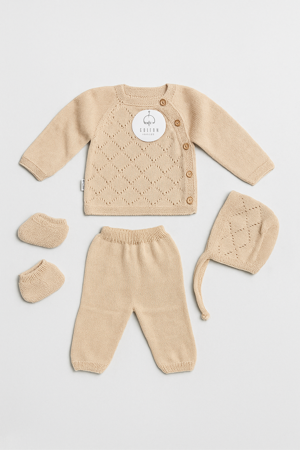 Coffret bébé tricot 4 pièces - 3/6 mois - 100% coton