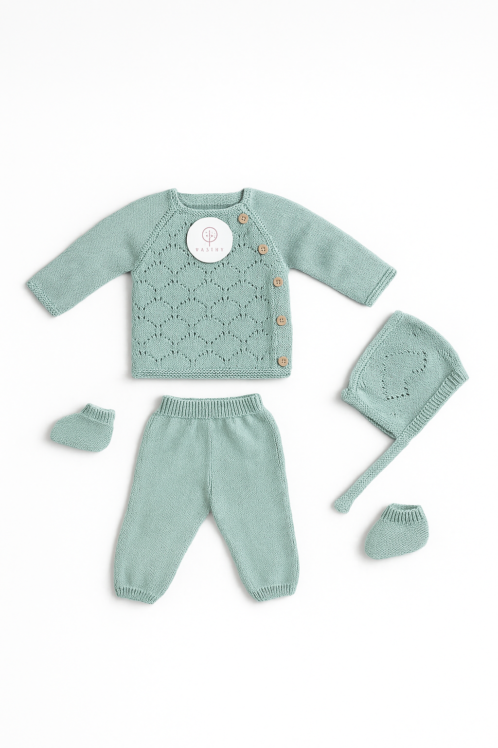 Coffret bébé tricot 4 pièces - 3/6 mois - 100% coton
