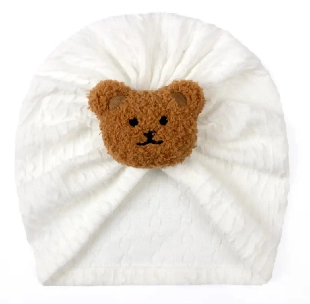 Turban en coton avec ourson pour bébé