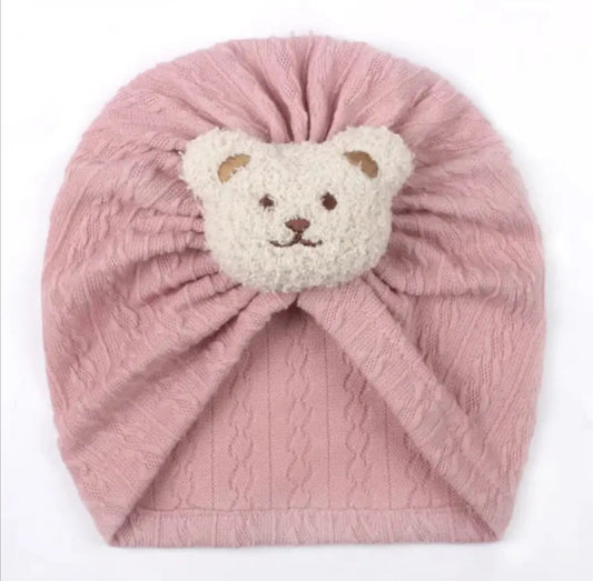Turban en coton avec ourson pour bébé